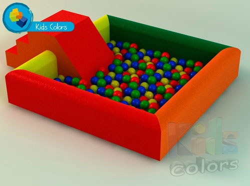 Alberca de pelotas Q-adrada Kids Colors 250 x 190 x 40 cm / 60 cm -  Kidscolors