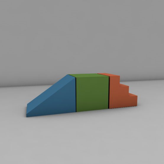 Rampa + cubo + escalera (altura 60 cm) |